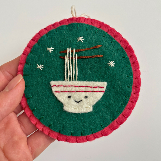 Noodle Bowl Felt Ornament