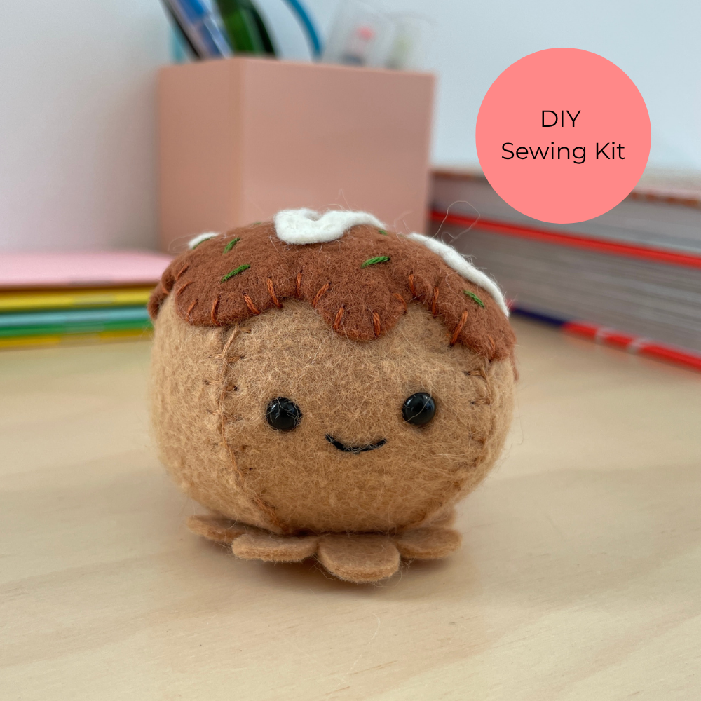 Felt Takoyaki Stuffie - DIY Sewing Kit