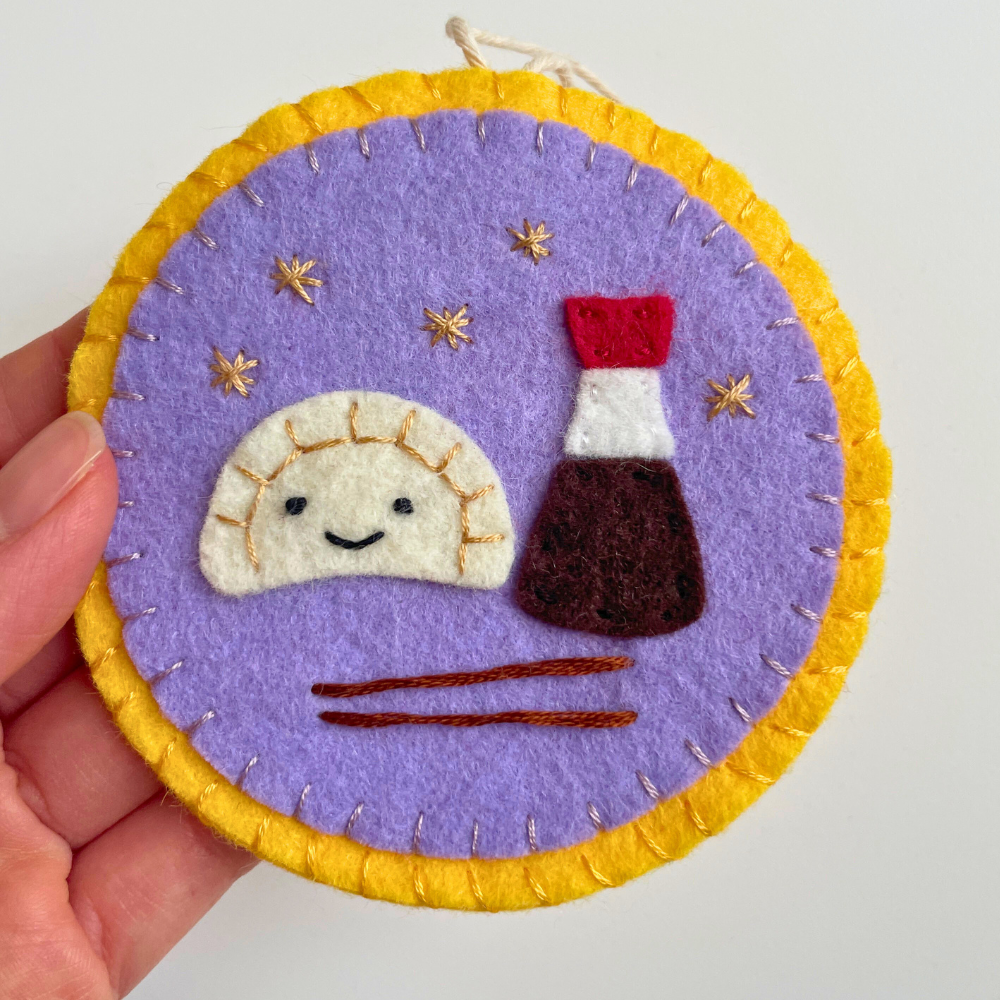 Dumpling Felt Ornament - DIY Sewing Kit