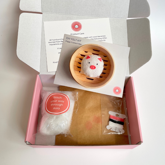 Felt Piggy Custard Bao - DIY Sewing Kit