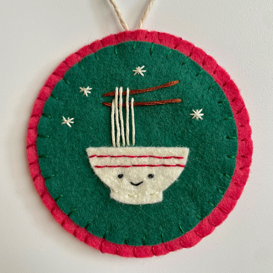 Noodle Bowl Felt Ornament - DIY Sewing Kit