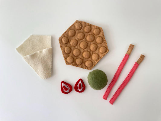 Felt Bubble Waffle with Ice Cream Pattern - Digital PDF Download