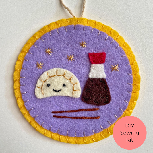 Dumpling Felt Ornament - DIY Sewing Kit
