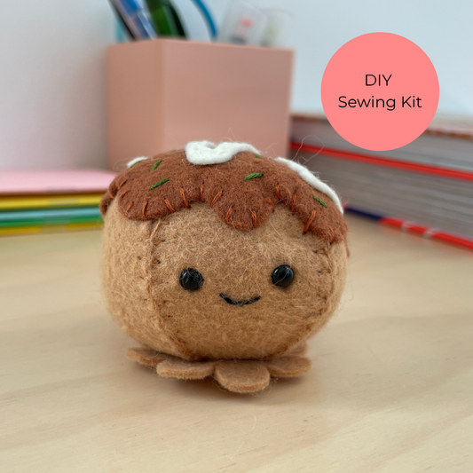 Felt Takoyaki Stuffie - DIY Sewing Kit