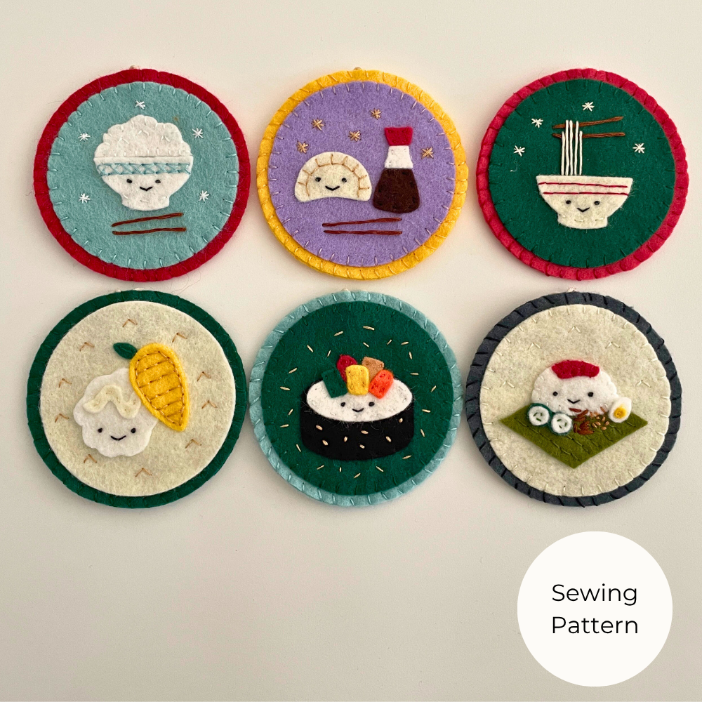 Asian Comfort Food Felt Ornaments - PDF Sewing Pattern