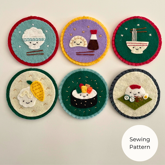 Asian Comfort Food Felt Ornaments - PDF Sewing Pattern
