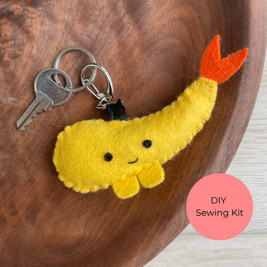 Felt Shrimp Tempura Keychain - DIY Sewing Kit