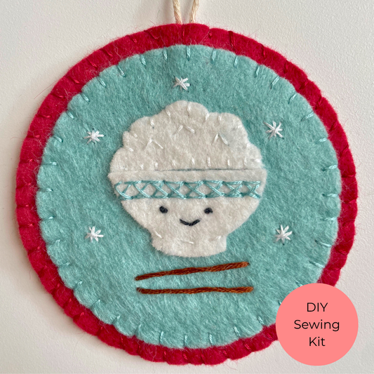 Rice Bowl Felt Ornament - DIY Sewing Kit