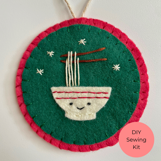 Noodle Bowl Felt Ornament - DIY Sewing Kit