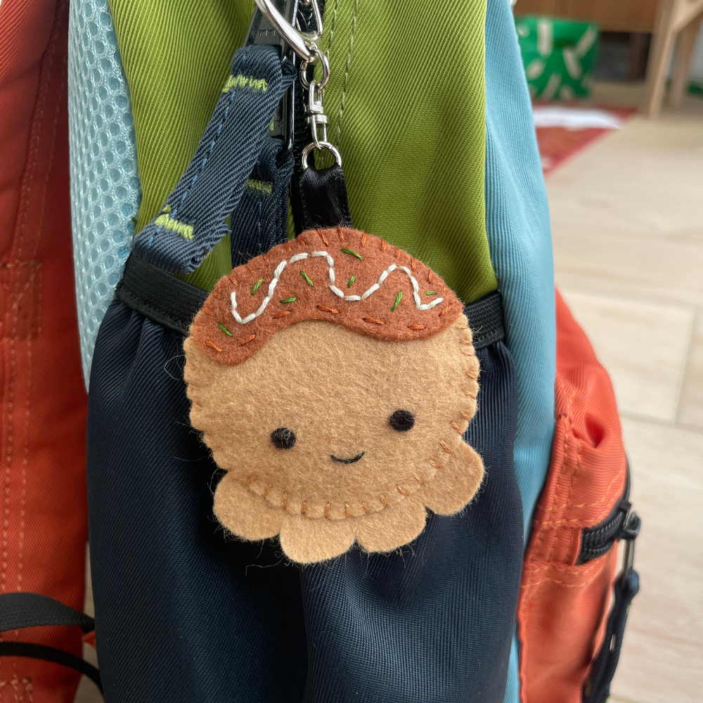 Felt Takoyaki Keychain - DIY Sewing Kit